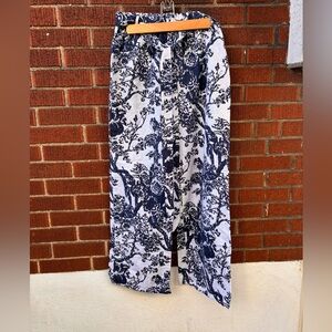 Zanzea Collection blue and white cotton linen pants